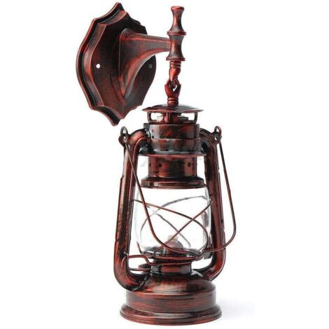 Applique murale rétro antique vintage rustique Applique murale style industriel Applique murale abat-jour en verre Applique d'extérieur (Bronze rouge) (1/5)