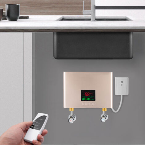 Chauffe-eau électrique sans réservoir 3000 W avec télécommande et écran LED - Système de contrôle automatique, chauffe-eau électrique à la demande 220 V (1/5)