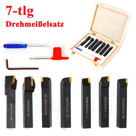Outil de tournage, 7 pièces, outil de tournage métallique 16 mm, jeu d'outils de tournage indexables (1/5)