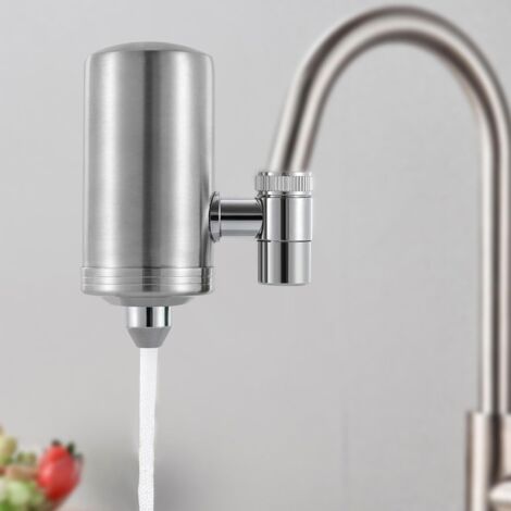 Filtre à eau eau potable, filtre pour robinet, système de filtre à eau, eau potable, filtre pour eau du robinet, élimine le chlore, les métaux lourds et le mauvais goût (1 filtre inclus)