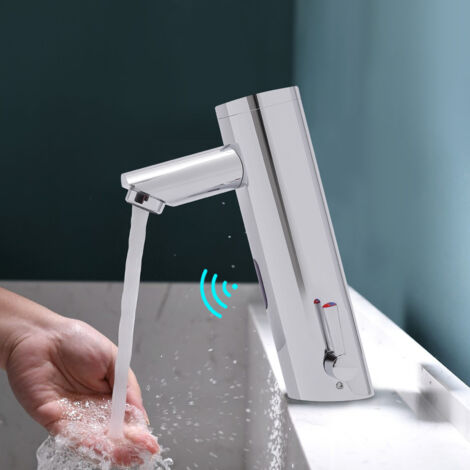 Robinet de salle de bain à infrarouge Robinet de salle de bain automatique à capteur Mitigeur de lavabo sans contact Mitigeur de lavabo à détection de mouvement Mitigeur monocommande