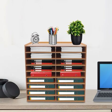 Étagère à dossiers à 9 niveaux, armoire de rangement à 18 compartiments, organiseur de dossiers modulable, armoire de rangement de bureau, étagère de classement de dossiers. (1/5)
