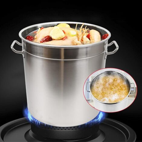 Marmite de cuisine 35 litres Diamètre de la marmite 360 mm Acier inoxydable Ustensiles de cuisine