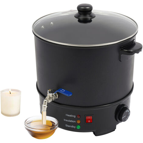 Kit de fabrication de bougies 10 L, ensemble de fabrication de bougies DIY comprenant une mèche, un fondoir à cire, un support de mèche - Contrôle de la température de 50 à 100 °C pour les entreprises
