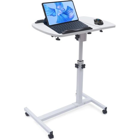 Table d'ordinateur portable réglable en hauteur 65-95 cm Bureau pour ordinateur portable avec roulettes Bureau d'ordinateur pour bureau chambre à coucher (1/5)