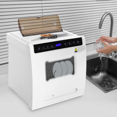 Lave-vaisselle portable, lave-vaisselle compact, doté d'une fonction supplémentaire de séchage à l'air, idéal pour les appartements, le camping et les camping-cars.