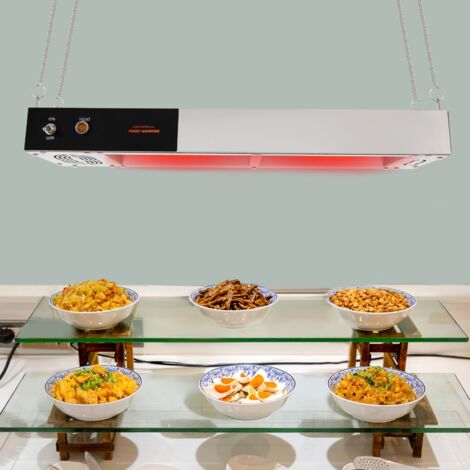 Lampe chauffante pour aliments, support chauffant pour aliments avec trous de refroidissement diffus et température réglable de 30 à 85 °C, lampe chauffante suspendue pour garder les aliments au chaud
