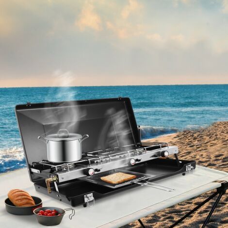 Réchaud à gaz portatif de table pour l'extérieur 3 brûleurs Réchaud de cuisine pour le camping 4500W (1/5)