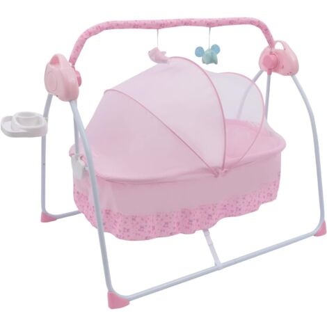 Berceau pour bébé, berceau électrique, berceau électrique, berceau électrique, fauteuil à bascule Bluetooth avec musique, fauteuil à bascule de sécurité pour bébé de 0 à 24 mois (Rose) (1/5)