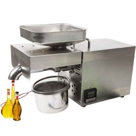 Moulin à huile domestique, presse à huile, presse à huile électrique, presse à huile, machine à presser l'huile, extracteur en acier inoxydable pour les noix, les cacahuètes, 1500W