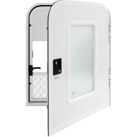 Porte d'entrée pour camping-car, porte d'entrée côté passager pour camping-car, avec moustiquaire et fenêtre, porte d'entrée 762 × 915 mm avec serrure pour caravanes, blanche