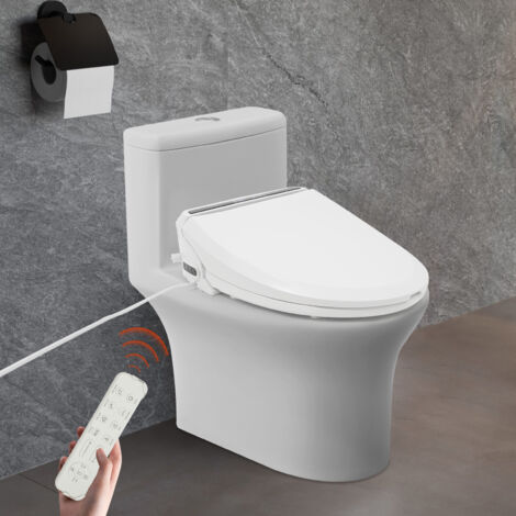 Siège de toilettes intelligent, couvercle de toilettes intelligent, siège de toilettes télécommandé, siège de toilettes avec douchette, veilleuse et fonction de séchage, 1350 W