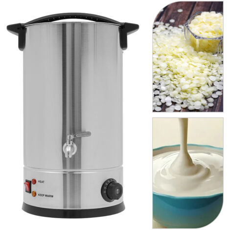 Fusibleur électrique de 15 litres, fusibleur professionnel de 1 800 W avec poignée, kit spécial pour la fabrication de bougies, en acier inoxydable