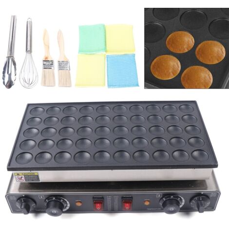 Machine à gaufres 50-300 °C, machine à crêpes 50 cavités, mini-machine à muffins ronde 1800 W, 220 V (1/5)