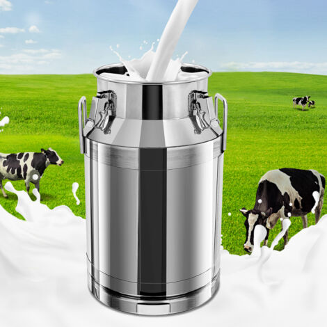 Bidon à lait de 40 litres/10,56 gallons - Bidon à lait robuste Seau à lait en acier inoxydable 304 Seau à vin