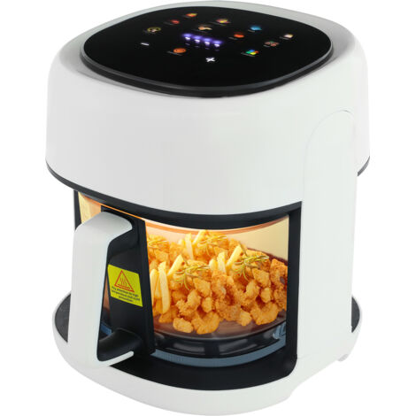 Friteuse à air chaud, friteuse à air chaud intelligente de 3,3 litres, équipée d'un écran tactile et d'une fenêtre de visualisation, 8 modes, cuisson et pâtisserie sans huile, blanc (1/5)
