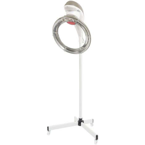 Casque sèche-cheveux sur pied – Infrarouge 950W, écran LCD, hauteur réglable 157-178 cm, minuterie 60 min – Pour salon de coiffure et esthéticienne-gris