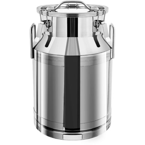 Bidon à lait 30L – Acier inoxydable 201, 3 verrous, joint silicone, étanche – Pour stockage liquides et solides (1/5)