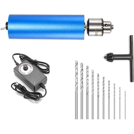 Kit 10 mini-perceuses 0,3–4 mm – Forets en aluminium portables, outil rotatif pour perçage, kit d'outils DIY, pratique et compact (1/5)