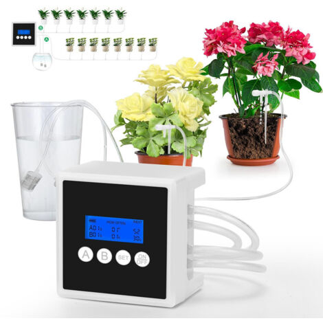 Système d’irrigation automatique 20 m – Kit goutte à goutte avec double pompe et écran LED – Pour jardin, serre et potager (1/5)