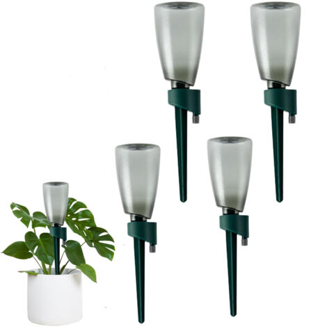 Lot de 4 kits d’irrigation automatique pour plantes – Avec vanne de contrôle à débit lent, à piquer dans le pot, pour usage intérieur et extérieur (1/5)