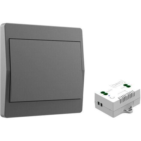 Kit interrupteur sans fil domestique – Émetteur et récepteur inclus, pas de pile, simple installation, commande d’éclairage maison Gris (1/5)