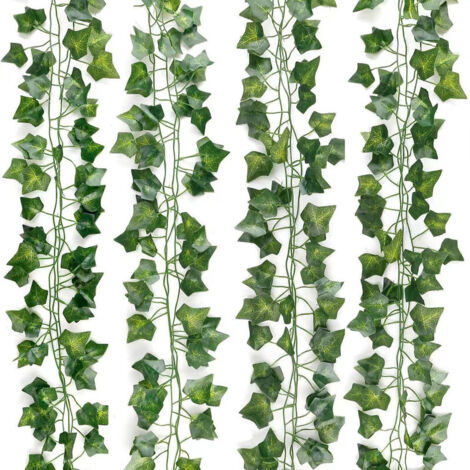 Lot de 6 guirlandes de lierre artificiel, 2,1 m, 72 feuilles – Décoration de jardin et intérieur, protection de la vie privée (1/5)