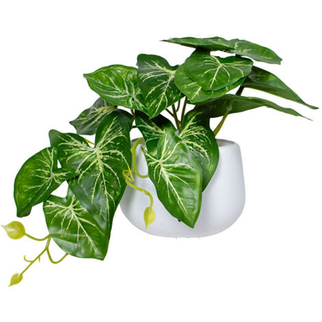 Mini plante artificielle Calla – Pot blanc 15 cm, style moderne pour décoration intérieure et extérieure