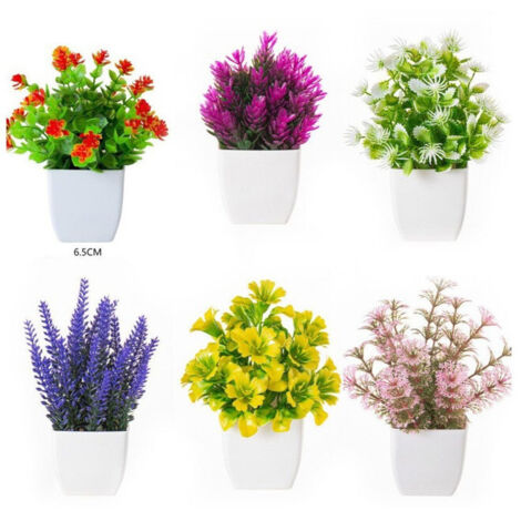 6 mini plantes artificielles en pot – Idéal pour décoration intérieure, salon et espace de travail (1/5)