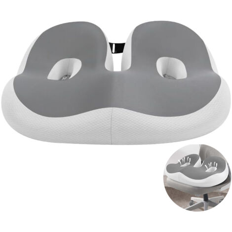 Coussin Chaise Mémoire Épais – Support Confortable Anti-Dérapant pour Bureau, Fauteuil, Voiture, Soulage Pression Dos et Coccyx (1/5)