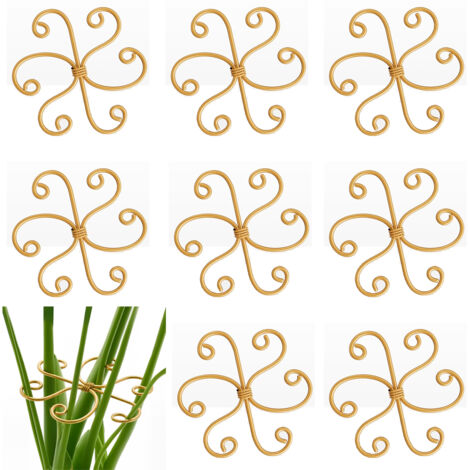 Lot de 8 Supports Monstera en Fer – Piquets Stables pour Plantes d’Intérieur, Pinces Bambou Décoratives Incluses (1/5)