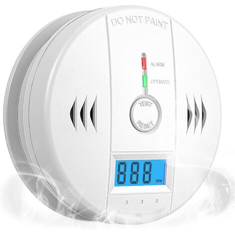 Détecteur de Monoxyde de Carbone à Piles – Alarme CO avec Capteur Sensible, Écran LCD et Signal Sonore pour Maison, Chambre et Cuisine (1/5)