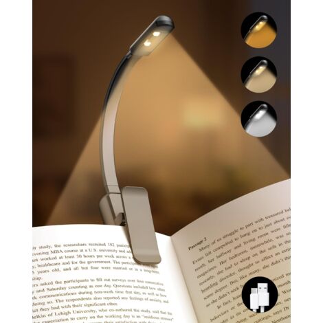 Lampe de Lecture Rechargeable LED – Variateur de Luminosité, 3 Températures de Couleur (1/5)