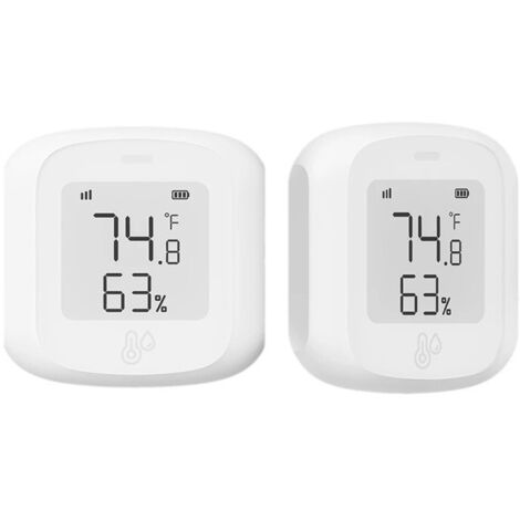 Lot de 2 capteurs WiFi température et humidité, surveillance du climat intérieur, alarme en cas de température élevée ou faible humidité (1/5)
