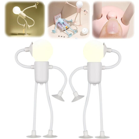 Mini veilleuses, lot de 2, formes interchangeables, lampe de nuit DIY, adaptée pour chambre et couloir, beige (1/5)