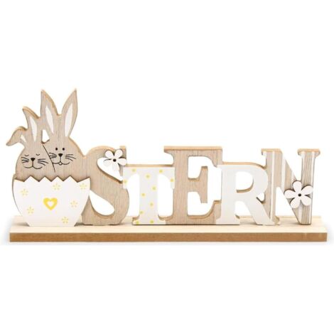 Décoration Pâques Mot Lapin – Figurine à Poser pour Table, Chambre ou Fête, Décoration Printemps et Cadeau Pâques,E (1/5)