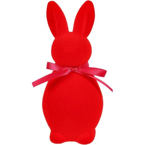 Décoration de Pâques Intérieure – Set de Décorations Lapins et Accessoires pour Table de Printemps,20x9x8.5cm,Rouge (1/5)