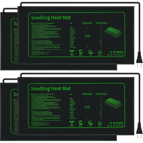 Lot de 4 Tapis Chauffants pour Semis 25x53 cm – Tapis Thermique Imperméable Culture Germination