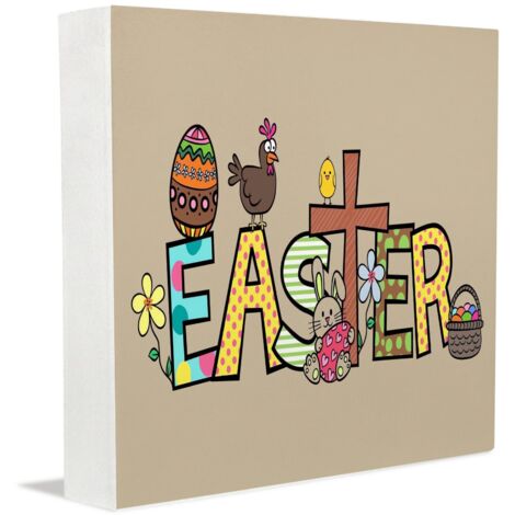 Cadre photo en bois, cadeau de condoléances, décoration de bureau pour Pâques pour les futures mamans, plaque carrée rustique en bois pour la décoration intérieure (1/5)
