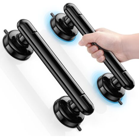 Lot de 2 barres d’appui à ventouse pour baignoire et douche – Sans perçage, amovibles, installation facile, poignées de sécurité antidérapantes pour salle de bain (1/5)