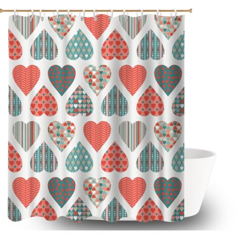 Voile de douche fluide en polyester 180x180 avec anneaux polyester pour salle de bain pour ambiance spa à domicile (1/5)