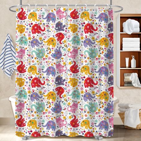 Rideau de bain en polyester 180x180 cocooning bâche polyester douche pour salle d’eau sans fenêtre (1/5)