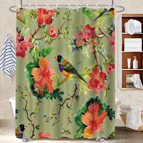 Kit rideau de douche en polyester 180x180 avec 12 œillets housse de baignoire pour hôtel / airbnb
