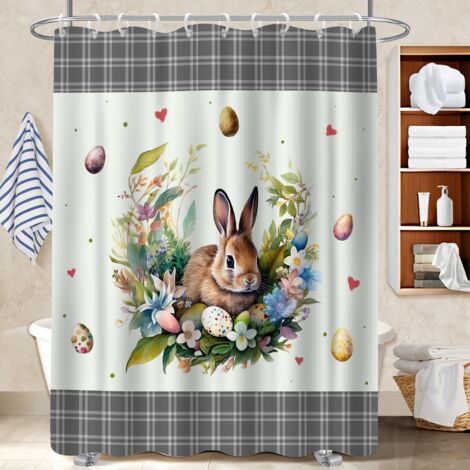 Rideau de bain imprimé polyester 180x180 poids lesté housse de baignoire pour rafraîchir sa salle de bain (1/5)