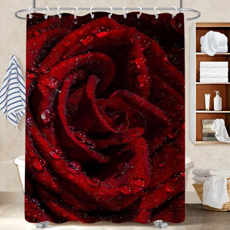 Rideau douche polyester 180x180 poids aux ourlets housse de baignoire pour maison de campagne (1/5)