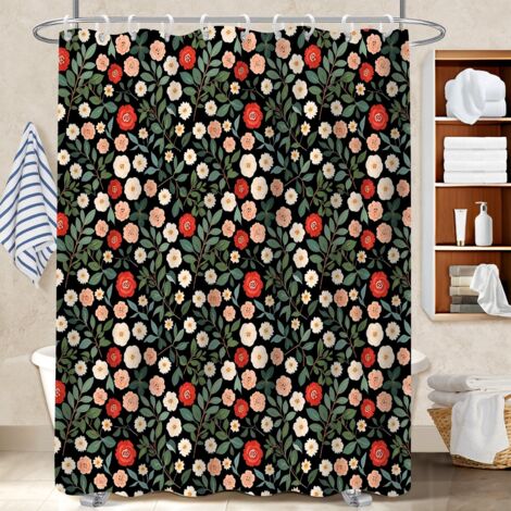 Voile de douche fluide en polyester 180x180 naturel voile de douche pour salle de bain (1/5)