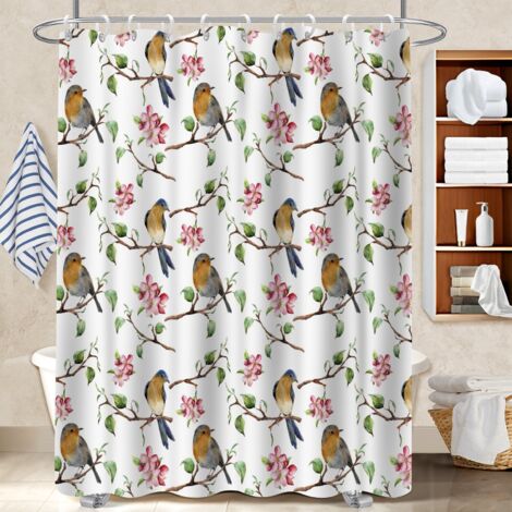 Voile de douche fluide en polyester 180x180 poids lesté rideau imperméable pour salon de coiffure (1/5)