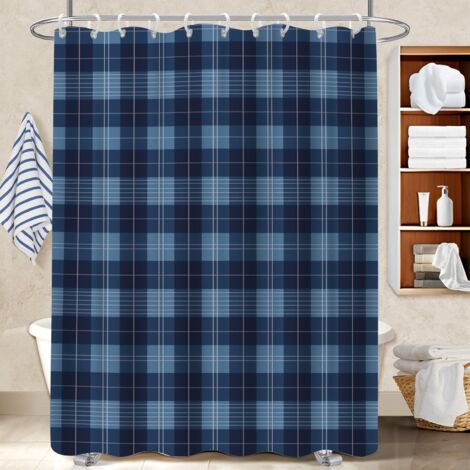 Rideau de douche tissu polyester 180x180 poids aux ourlets rideau imperméable pour un intérieur cosy et chaleureux (1/5)