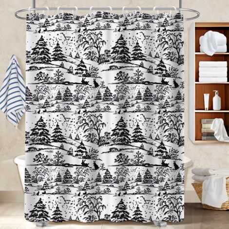 Rideau de bain en polyester 180x180 tissu respirant cache baignoire pour dans une salle de bain design (1/5)