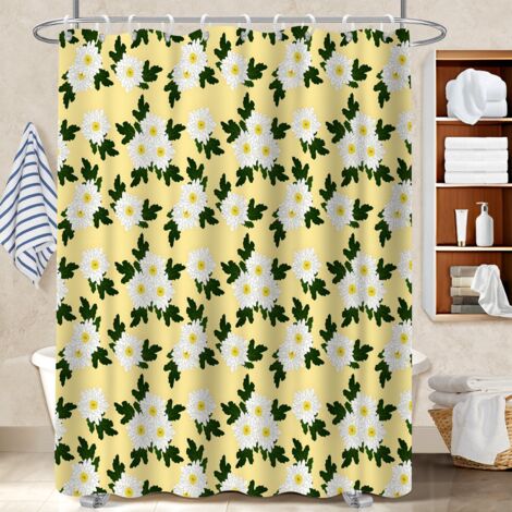 Voile de douche fluide en polyester 180x180 souple et fluide cache baignoire pour accueillir l’été dans sa maison (1/5)